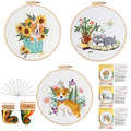 GLTAYLMY Dogs Embroidery Kit for Beginners with Pattern and Instructions,3 Pack Cross Stitch Kits,1 Plastic Embroidery Hoops,Threads and Needles,Needlepoint Kit for Adults - color: Dogs