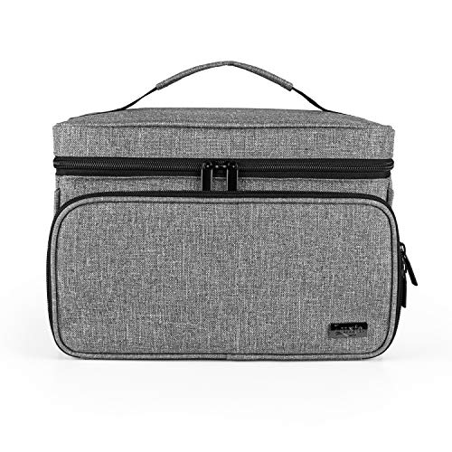 Luxja Sewing Storage Organizer with 2 Detachable Clear Pockets, Gray - color: Gray