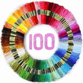 Maxee Embroidery Thread Floss, 100 Colors Skeins Rainbow Cross Stitch Thread, 8m Friendship Bracelet String Kit Craft Floss, Needlepoint Cotton Yarn - size: 0-100 colors