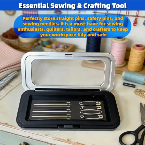 Magnetic Needle Holder Case with Clear Lid for Embroidery Sewing Crafts