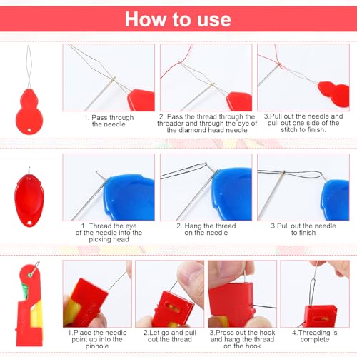 10Pcs Plastic Automatic Needle Threader, New Simple Needle Threaders for Hand Sewing Embroidery