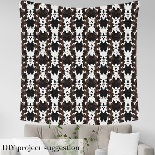 Cowhide Patterns Farmhouse Style Decorative,Highland Cattle Cow Skin Print Fabric by The Yard,Brown White Animal Theme Fabric for Home Decor,1 Yard,36" L x 59" W - color: Multi 02, size: 1 Yard