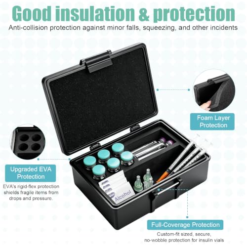 10/30 ml Peptide Case for Fridge, Peptide Travel Holder Case Storage - color: Black - 6x10ml+1x30ml