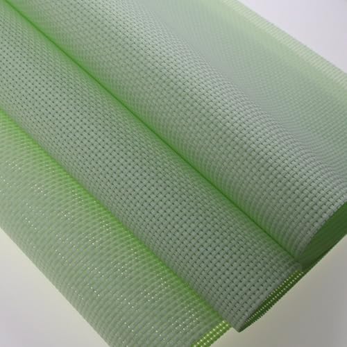 KCS 3 pc of 15" x 18"(38cmx45cm) Counted Cross Stitch Cotton Aida Cloth Needlework Rolled Fabric Box,11CT,Light Green - color: Light Green, size: 11CT