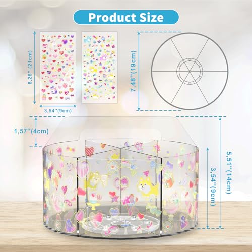 Acrylic Pen Holder for Desk Organizer Holder with 2 Adhesive DIY Stickers - size: Large x2 sticker