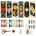 ORIGACH 6 Set Tarot The Sun and Star Cross Stitch Bookmark Kit for Beginner - style: Tarot