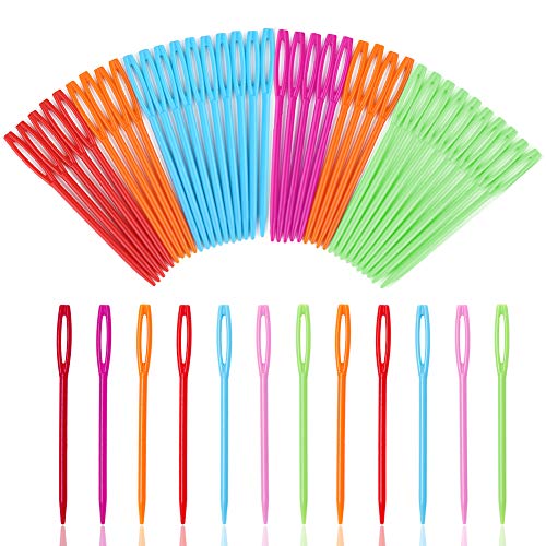 50 Pcs Plastic Sewing Needles, 2.7inch Large Eye Plastic Sewing Needles - size: 50 PCS
