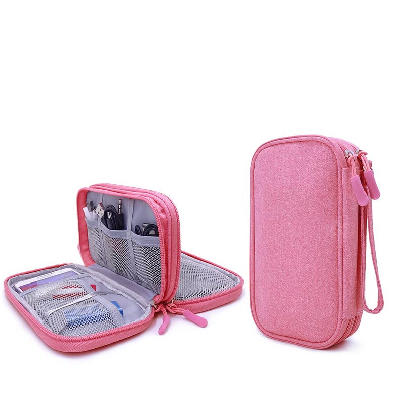 Diabetic Supplies Travel Case Organizer for Test Strips, Lancets, Needles, Lancing Device, Glucose Meter, Alcohol Wipes, Insulin Pens, Syringes, Diabetes Testing Kit Storage Bag (Pink) - color: Pink