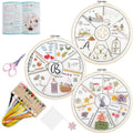 SevFan Beginners Embroidery kit,3 Sets Embroidery Starter Kits for Adults Beginners, Practice 36 Different Stitches, DIY Creative Figures Inspired Projects Needlepoint kit - color: Stitch practice kit