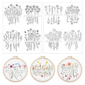 Water Soluble Embroidery Patterns Stabilizers - Rngmsi 2 Sheets Flower Stick and Stitch Embroidery Paper Wash Away 16 Pcs Daisy Morning Glory Embroidery Transfer Paper Stabilizers for Hand Sewing - color: Flower 61
