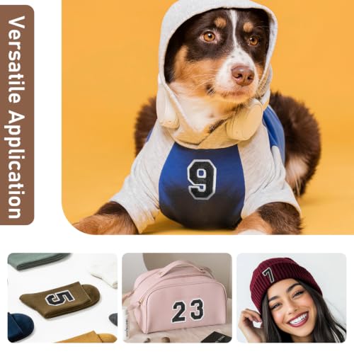 50 Pcs Iron on Numbers Patches for Fabric Tote Bags Hats Clothing Black - color: Black, size: Numbers Only