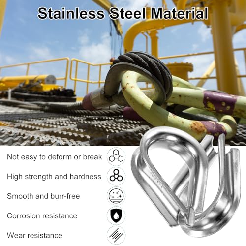 M METERXITY 5-Pack Wire Rope Thimbles, M12 Stainless Steel 12mm Rope Thimble Rigging for Diameter Cable Rigging/Sailing/Clothesline, Wire Cable Protection - size: M12