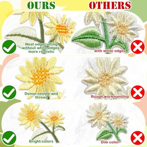 15pcs Flower Iron on Patches Cute Small Floral Embroidery Patches Applique for Clothes Hats Jeans Jacket - color: multi-1