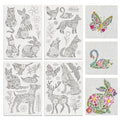 BENECREAT 4 Sheets 41pcs Flower Animals Water Soluble Hand Sewing Stabilizers, Flower Leaves Pattern Tear Away Embroidery Stabilizers for Embroidery, Carves, Shirts, Coats, Bags, Towels