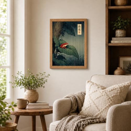 Framed Japanese Vintage Frog Canvas Wall Art for Bathroom Wall Decor 12x16 - color: Japanese Frog, size: 16"L x 12"W