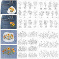 Birthday Flower Embroidery Patterns, Water Soluble Stick and Stitch Paper - style: Flower984