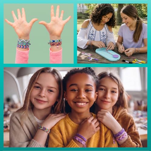 Choose Friendship Bracelet Making Kit – 20 Pre-Cut Threads, Portable Loom with Storage, Makes 8 Bracelets, Craft Gift for Kids Ages 8+, Dark Blue “Blueberry” - color: Blueberry