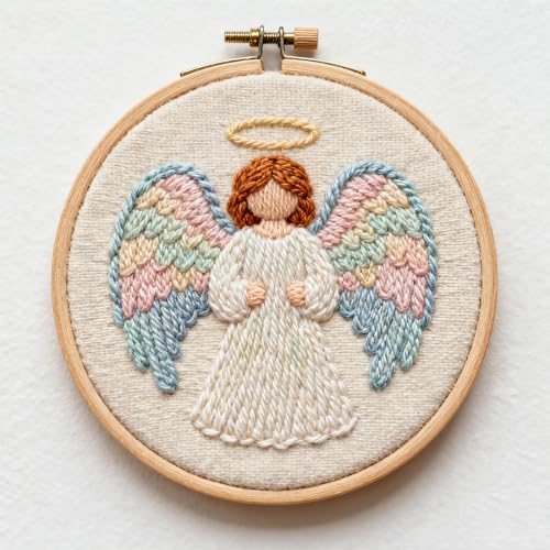 DIY Punch Needle Kits Angel with Wing 20x20cm