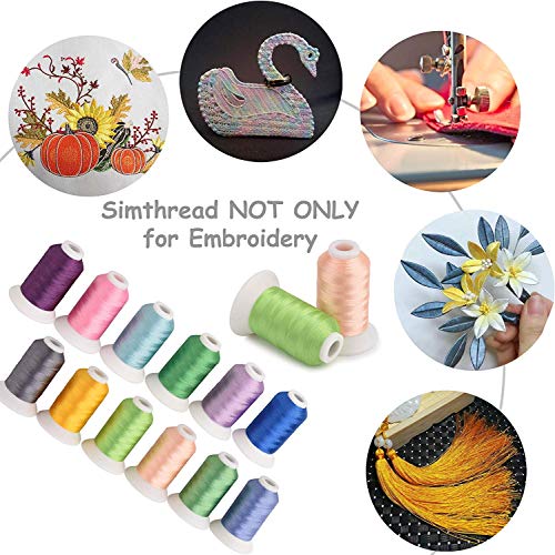 Simthread 40 Colors Polyester Embroidery Machine Thread Kit