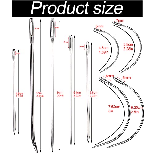 Veroave Sewing Needles, 9 PCS Curved Needle, Upholstery Needle - size: 9PCS