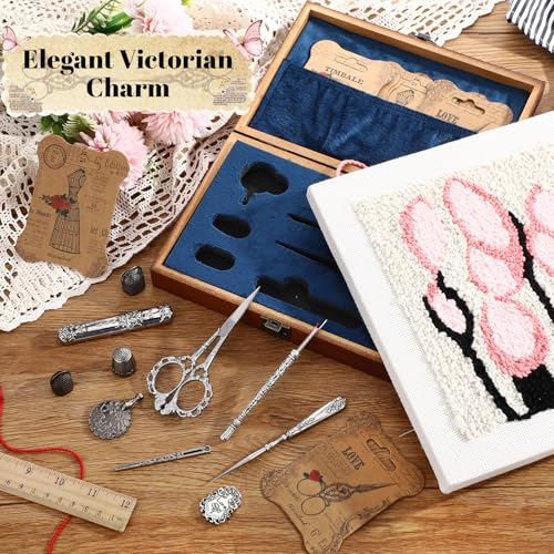Lothee Embroidery Scissors Kits Victorian Sewing Kit, Sliver, No Diamond - color: Silver, style: No Diamond