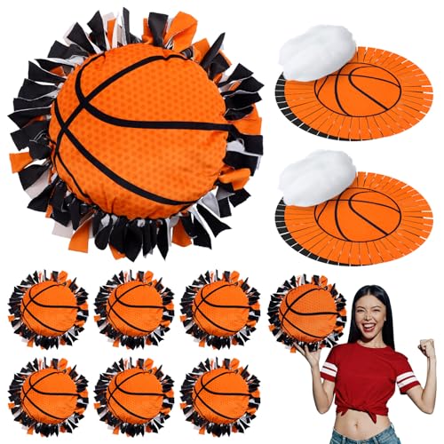Weysat 6 Sets Basketball Tied Pillow Craft Kit DIY Orange Basketball Shaped Pillow Craft Gifts with PP Cotton for Sports Theme Party Room Decor VBS School Favors Classroom Giveaways - style: Basketball