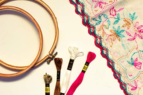 Pack of 50 Popular Colours Premium Embroidery Thread | 100% Egyptian Cotton Premium Skeins | Cross Stitch Embroidery Floss | Oeko TEX Certified Stranded Cotton | Ideal for Arts & Crafts - color: Mixed Rainbow Colours