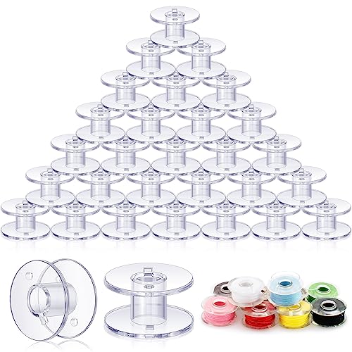 Timgle 200 Pcs Bobbins for Sewing Machine Plastic Class 15 Bobbin