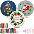 TINDTOP Christmas Embroidery Kit for Adult, Embroidery DIY Starter Kit - color: Christmas 3 KIts A