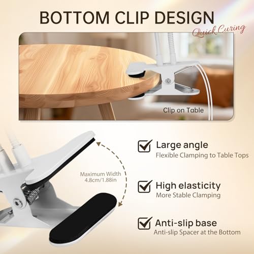 AORAEM UV LED Nail Lamp, Double-Headed Flash Cure Light, White - color: Gooseneck-White