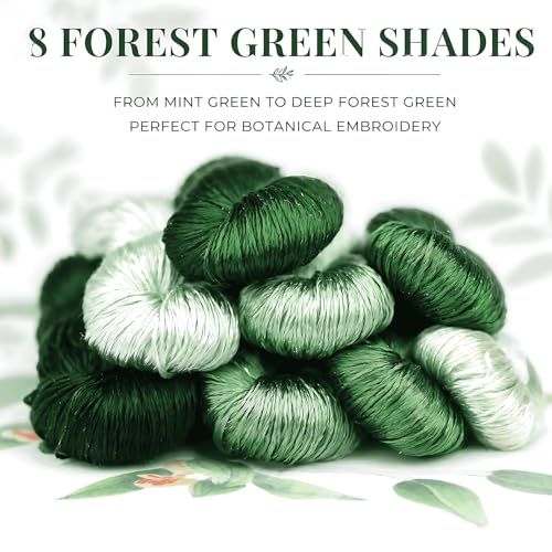 Natural 100% Silk Thread, Handmade Embroidery Thread Silk Floss 8 Colors 110m Each (98) - color: 98