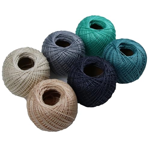KCS Mercerized Pearl Cotton Thread Size 8 Crochet Needlework Embroidery Threads Ball (6, 16) - color: 16