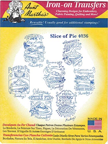 Slice of Pie Aunt Martha's Hot Iron Embroidery Transfer