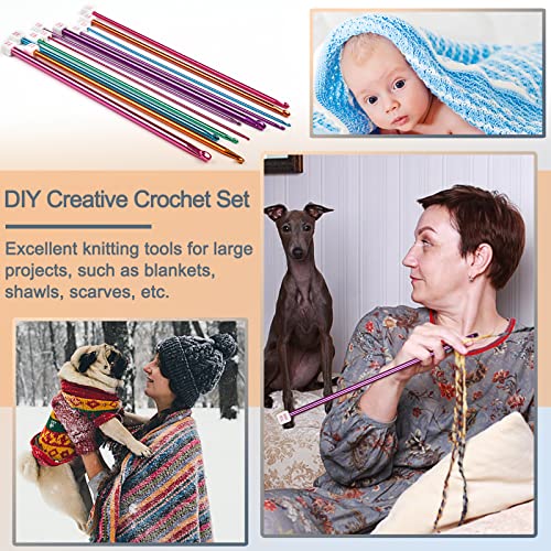 Coopay 11Pcs Tunisian Crochet Hooks Set-Long Crochet Hook, 2mm(B)-8mm(L) - color: Multicolor Tunisian Afghan Set