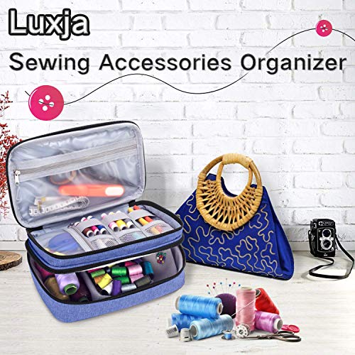 Luxja Double-Layer Sewing Organizer, Dark Blue - color: Dark Blue