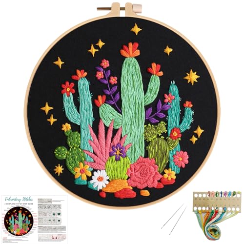 Louise Maelys Cactus Embroidery Kit, Cross Stitch Kit for Beginner Adults - color: Kit-4