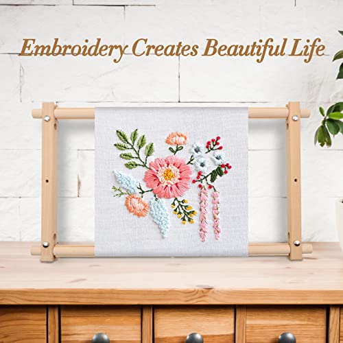 ZOCONE Beech Wood Tapestry Scroll Embroidery Frame, Cross Stitch Frame Holder, 12"x21" Quilting Frame, Needlepoint Frame, Scroll Frame for Cross Stitch, Needlepoint, Sewing, Embroidery Projects (B) - style: B