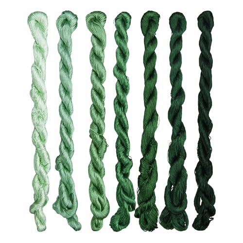 Natural Mulberry Silk Thread, Handmade Embroidery Floss Set, 7 Vibrant Colors, 110m Each 10 - color: 10