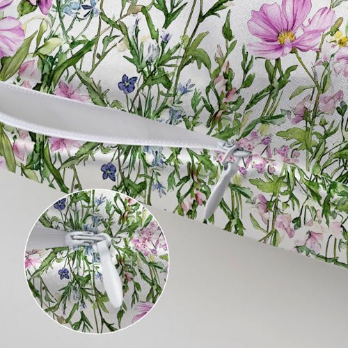 Satin Pillowcase for Hair and Skin Watercolor Wildflowers Butterfly Super Soft and Cooling Similar to Silk Pillow Case 1 Pack with Hidden Zipper Silky Soft Zippered Satin Pillowcase20 x30 - color: Watercolor Wildflowers Butterfly