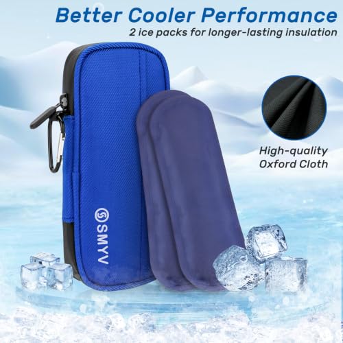 SMYV Insulin Cooler Travel Case with 2 TSA Approved Ice Packs, Blue - color: Soft Blue