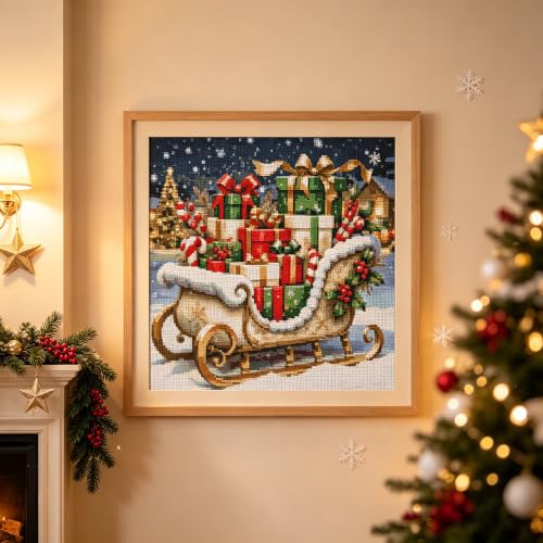 Christmas Gift Stamped Embroidery Cross Stitch Kits Arts and Crafts - color: J198-01