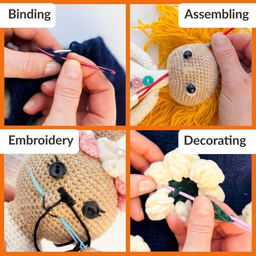 Yarn Needles Large Eye for Crochet & Knitting - 6 Pcs Tapestry Needle Set, Bent Tip Steel & Plastic Darning Needles for Weaving in Ends - size: 6 pcs