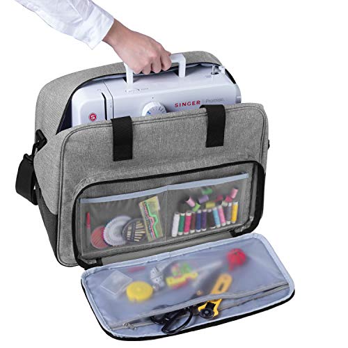 Yarwo Sewing Machine Carrying Case Fits Standard Sewing Machine, Gray
