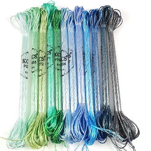 KCS 6-Strand Cross Stitch Metallic Variegated Pearl Shiny Embroidery Floss (12 Skeins # 3) - color: 12 Skeins # 3