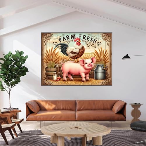 Dugsmgd Farm Diamond Art Kits for Adults, Diamond Painting Kits 16X12 Inch - color: Farm