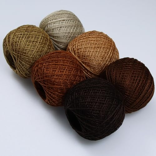 KCS Mercerized Pearl Cotton Thread Size 8 Crochet Needlework Embroidery Threads Ball (6, 04) - color: 04