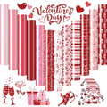 JarThenaAMCS 12 Sheet Valentine’s Day Heat Transfer Vinyl Glitter Pink Red Iron on Vinyl Heart Lip Printed HTV Adhesive Craft Vinyls for Mother's Day Wedding Clothing Costume DIY Fabric Craft - style: Valentine