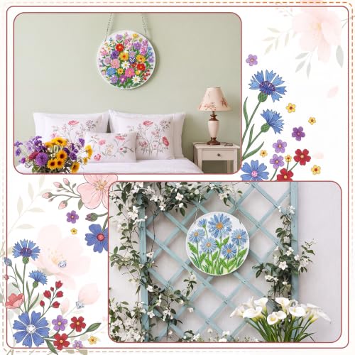 Cinnvoice Seasonal Diamond Art Hanging Kit,12 Pcs,Flower - style: Flower