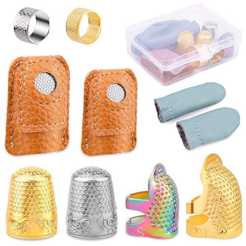 10 Pcs Sewing Thimbles for Hand Sewing, Leather Thimbles - size: 10pcs