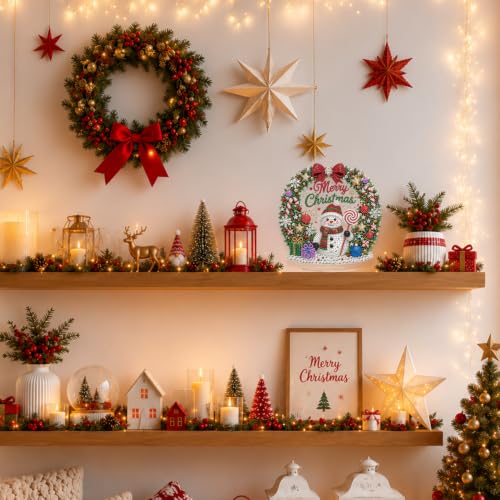 Eiflow Pearl Art Kit for Adults Christmas Snowman, DIY Tabletop Diamond Art Pearl Painting with Stand, Acrylic Stand Up Gem Painting Board Kit (Merry Christmas) - color: Merry Christmas